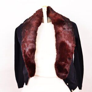 Vintage Turbo Orlon (Synthetic Cashmere) Sweater with Real Mink Collar